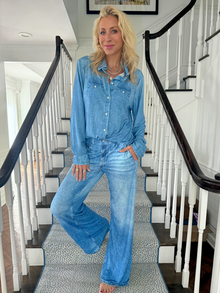 Jordann Jammies Denim Dreams Wide Leg Pants 5
