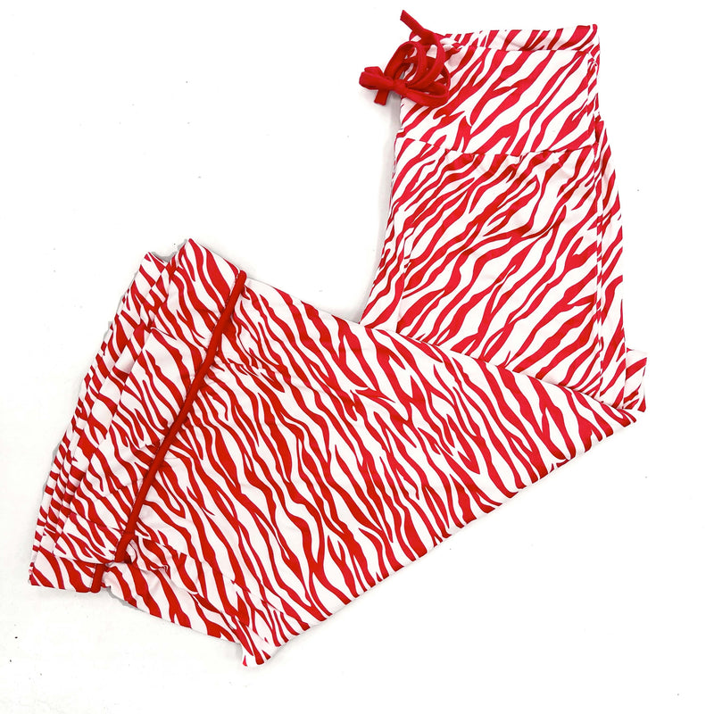 Red Zebra Wide Leg Pajama Pants