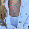 Monogram Disc Layered Crystal Necklace