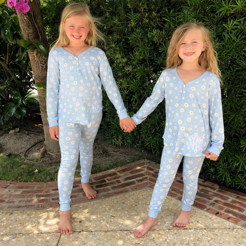Monogram Girls Daisy Pajama Set